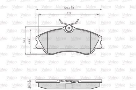 Тормозные колодки CITROEN P. BERLINGO/XSARA 96- Valeo 873124 (фото 1)