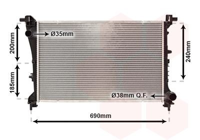 Radiator, engine cooling Van Wezel 17012709