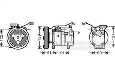 Компрессор кондиционера Van Wezel 2700K207 (фото 1)