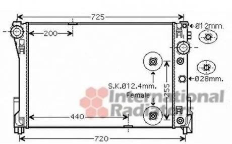 Радіатор, охолодження двигуна Van Wezel 30002546