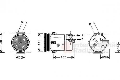 Компресор кондиціонера Van Wezel 3700K279 (фото 1)