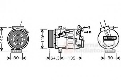Компресор кондиціонера Van Wezel 4300K394
