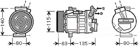 Компресор кондиціонера Van Wezel 4300K486