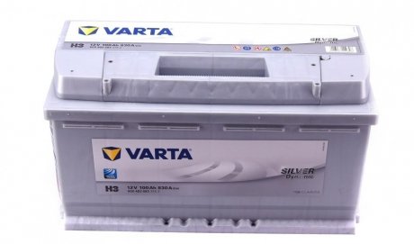 Аккумулятор, Silver Dynamic 100Ah/830A (R+, 353x175x190) VARTA 600402083 3162