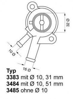 Термостат системы охлаждения WAHLER 348487D