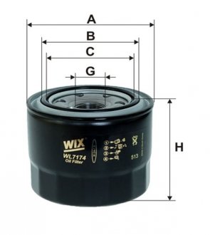 Фильтр масляный (OP 619) WIX FILTERS WL7174