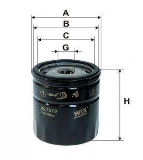 Фильтр масляный (OP 566/2) WIX FILTERS WL7319