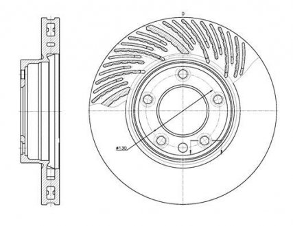 Диск тормозной Porsche Cayenne I / VW Touareg I II / перед прав (D6773.10) WOKIN WOKING D677310