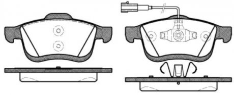 Гальмівні колодки перед. Doblo 10- (диск 305mm)(155.2x69.08x20.3) WOKING P1083322