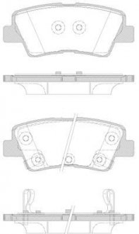 Гальмівні колодки зад. Hyundai i30/i40 11-/Kia Rio 1.4-3.8 12- (akebono) WOKING P12623.42