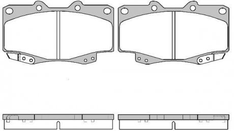 Колодки тормозные дисковые Toyota Hilux 97>05 05>15 / перед (P2153.22) WOKING P215322 (фото 1)