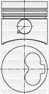 Поршень с кольцами і пальцем (размер отв. 76.51 / STD) VW 1.6d 82-, 2.4D 90- (4/6цл.) (CR / JP / CY YENMAK 31-03305-000 (фото 1)