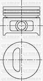 Поршень с кольцами і пальцем (размер отв. 75.8 / STD) RENAULT Clio, 1,2 -98 (4ц.) (E5F A 710 / E7F YENMAK 31-03914-000