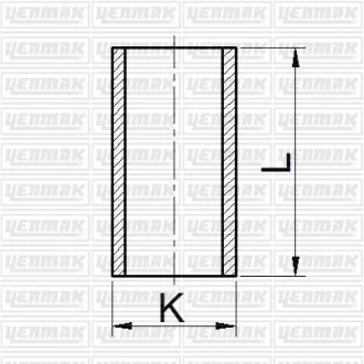 Гильза поршневая Mitsubishi Pajero 2.5TD 87-06 (d=91.1/94.2mm) YENMAK 51-65661-000