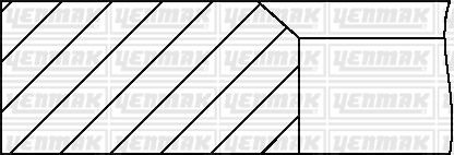 Комплект поршневих кілець (77,01/ +0,50) (1,75/2,0/3,0) AUDI, VW 1.6 TD 82-, 2,0TDI, 2.4TDI (4/5/6ц YENMAK 91-09301-050 (фото 1)