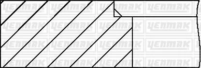 Кільця поршневі VW LT/T4/T5 2.5TDI (81.50mm/+0.5) (2.5-2-3) = 8950095000 YENMAK 9109318000