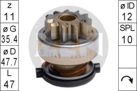 Фото бендикс стартера ZEN ZN1547 Бендикс стартера ZEN ZN1547