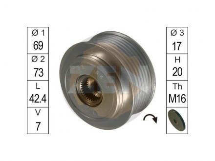 Шків генератора інерційний ZEN ZN 5459