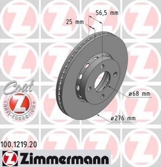 Тормозной диск ZIMMERMANN 100121920