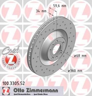 Диск гальмівний ZIMMERMANN 100.3305.52