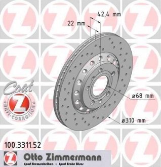 Гальмівний диск ZIMMERMANN 100331152