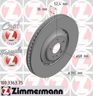 Диск тормозной ZIMMERMANN 100336375