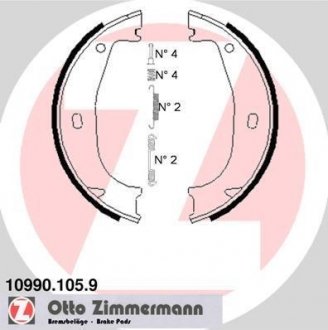 Тормозные колодки ручного тормоза ZIMMERMANN 109901059