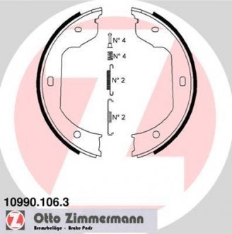 Гальмівні колодки ручного гальма ZIMMERMANN 109901063 (фото 1)