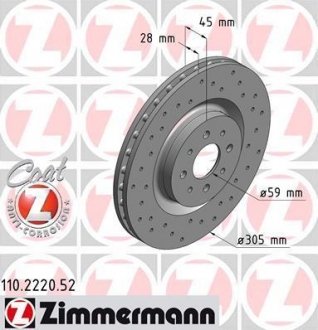 Тормозной диск ZIMMERMANN 110222052