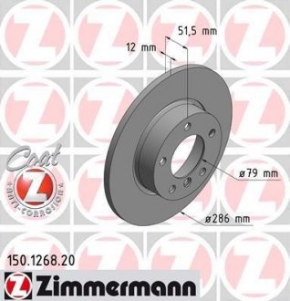 Гальмівний диск ZIMMERMANN 150126820