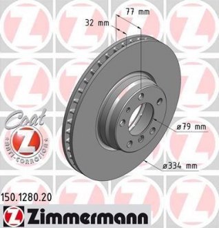 Диск тормозной Coat Z ZIMMERMANN 150128020