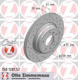Гальмівний диск ZIMMERMANN 150128152