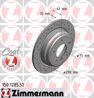 Тормозной диск ZIMMERMANN 150128552