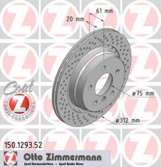 Тормозной диск ZIMMERMANN 150129352