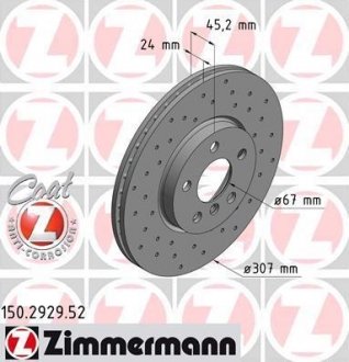 Диск тормозной ZIMMERMANN 150292952