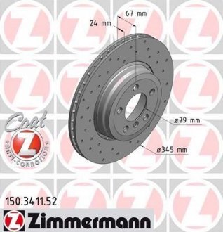 Гальмівний диск ZIMMERMANN 150341152