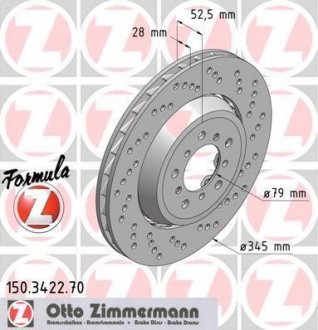 Гальмівний диск ZIMMERMANN 150342270