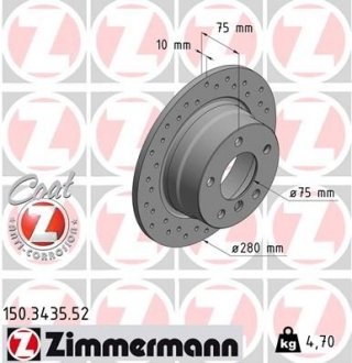 Тормозной диск ZIMMERMANN 150343552