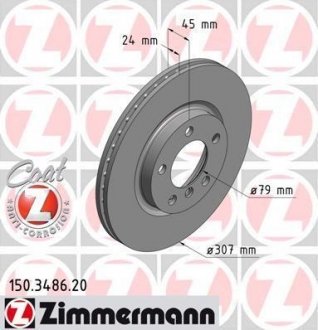 Тормозной диск ZIMMERMANN 150348620