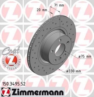 Гальмівний диск ZIMMERMANN 150349552