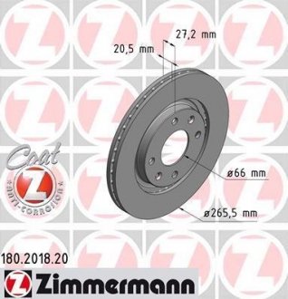 Гальмівний диск ZIMMERMANN 180201820