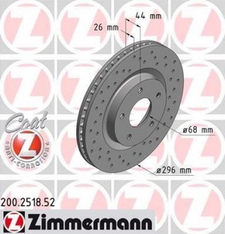 Гальмівний диск ZIMMERMANN 200251852