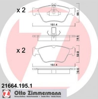 Тормозные колодки перед Mercedes W202 20K-28i/W210 ZIMMERMANN 216641951