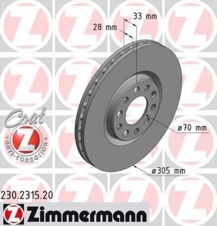 Диск гальмівний ZIMMERMANN 230.2315.20