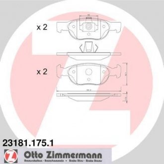 Тормозные колодки, дисковый тормоз (набор) ZIMMERMANN 231811751