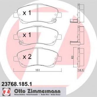 Гальмівні колодки, дискове гальмо (набір) ZIMMERMANN 237681851