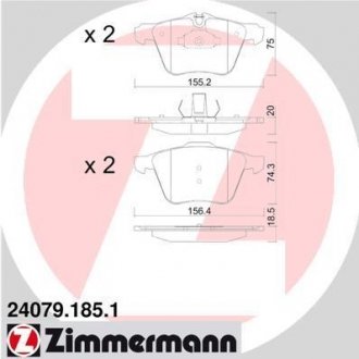 Колодки тормозные дисковые, к-кт ZIMMERMANN 240791851 (фото 1)