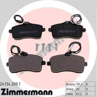 Тормозные колодки, дисковый тормоз (набор) ZIMMERMANN 241342001