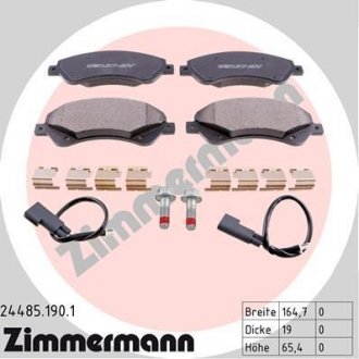 Гальмівні колодки, дискове гальмо (набір) ZIMMERMANN 244851901