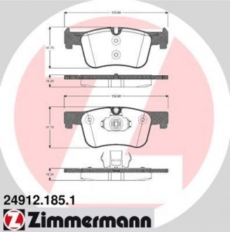 Колодки гальмівні дискові, к-кт ZIMMERMANN 249121851